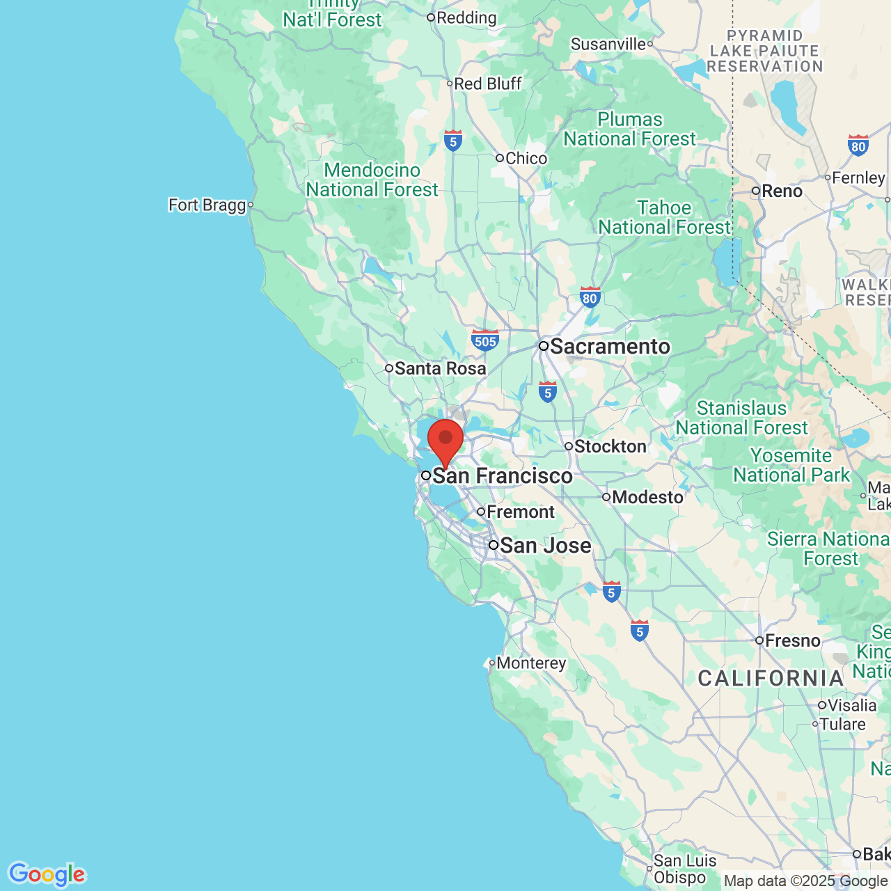 Google map image of our location in 1498 Alice St Oakland, CA