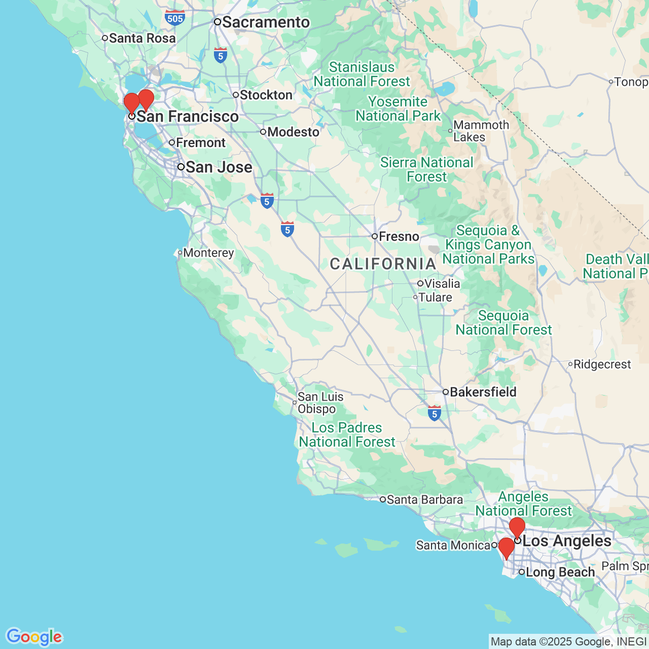 Google map image of our locations